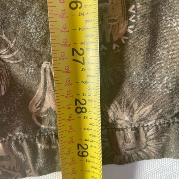 Vintage Mens Squared Short Sleeve Button Down Hawaiian Style Shirt Size XL Mayan - Picture 5 of 8